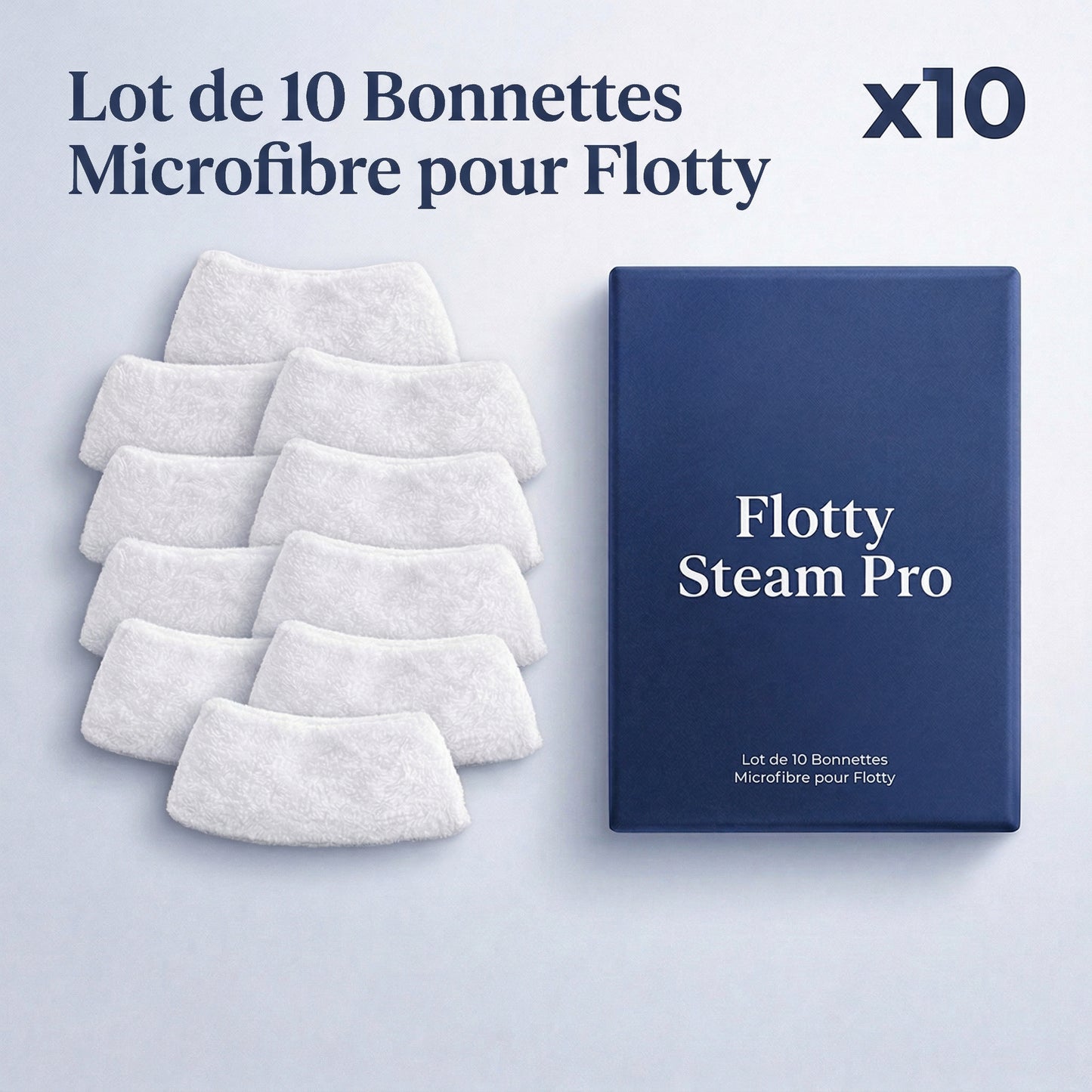 Lot de 10 Bonnettes Microfibre pour Fotty™ Steam Pro