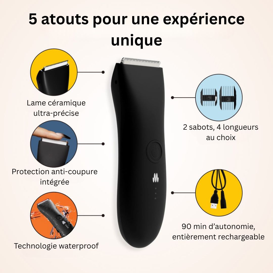 Mon Flotty - La tondeuse intime idéale pour un rasage parfait, zéro coupure, zéro brûlure